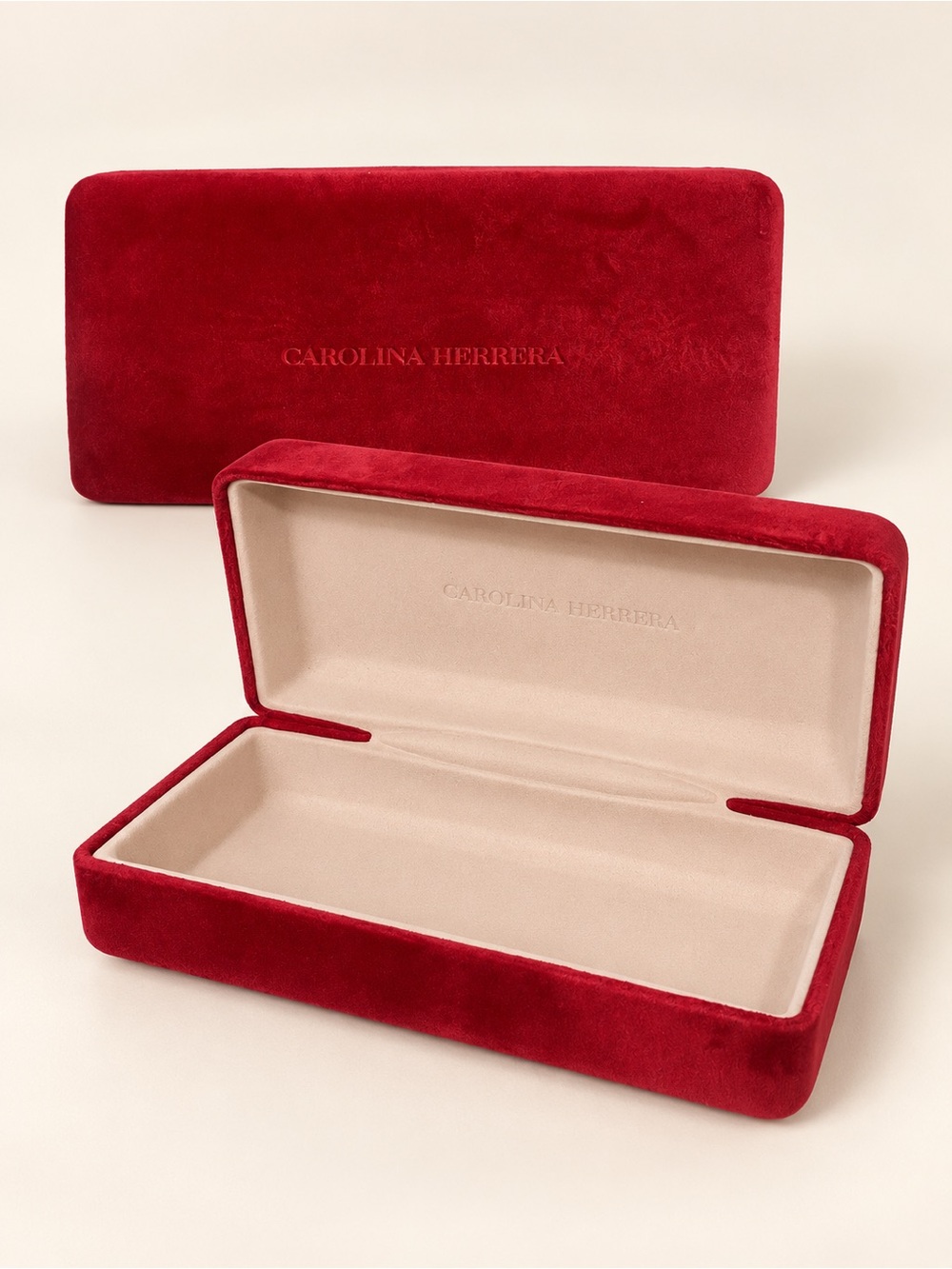 Carolina Herrera Red Velvet Sunglasses Eyeglasses Hard Case Only